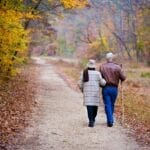 couple, elderly, walking